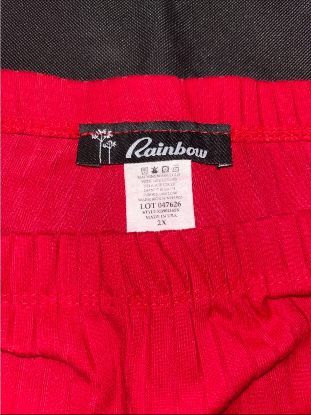 Red Ribbed Shorts - Picture 2 of 3